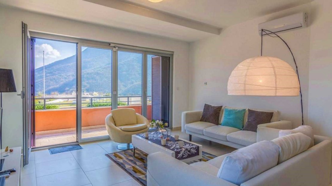 apartment two bedroom complex pool sea view kotor